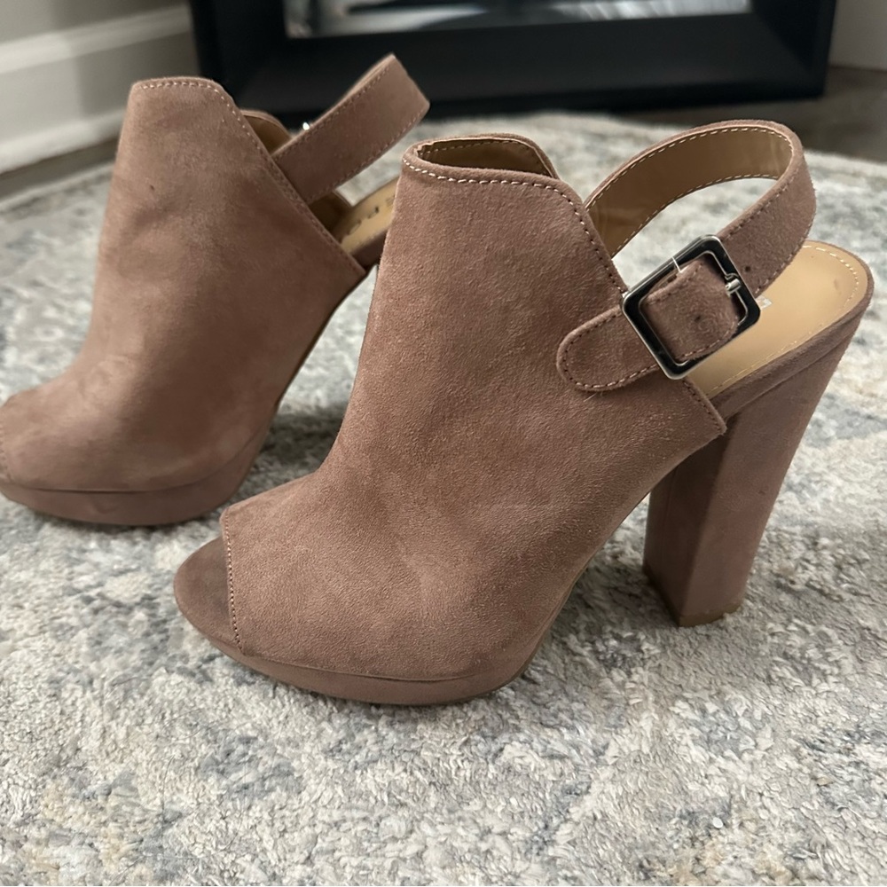 Elegant Brown Suede Women's Heels